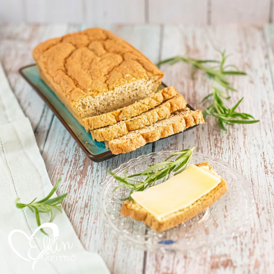 Tuoksuva gluteeniton ja keto oregano-rosmariinileipä