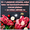 10 + 1 yleisintä virhettä, miksi keto- tai karnivoriruokavalio menee pieleen — ja miten välttää ne